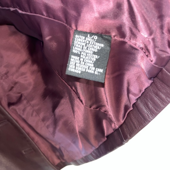 Purple Leather Jacket Blazer Jaclyn Smith Large - Picture 9 of 13